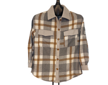 Load image into Gallery viewer, Shacket Plaid w/Corduroy Accents
